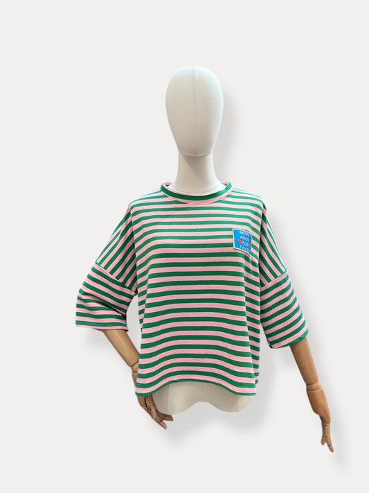 T-shirt strepen More amor | Groen