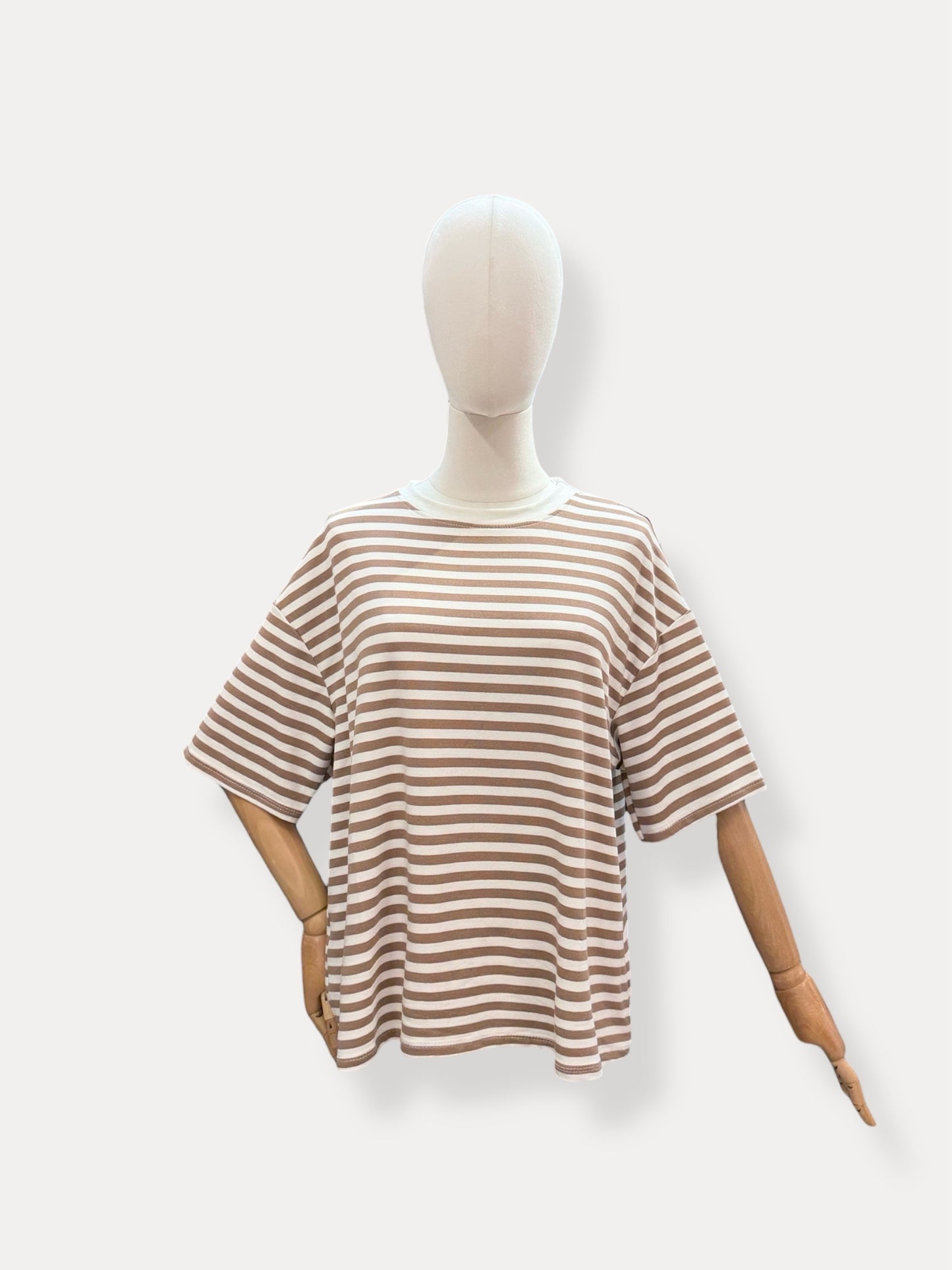T-shirt strepen | Beige