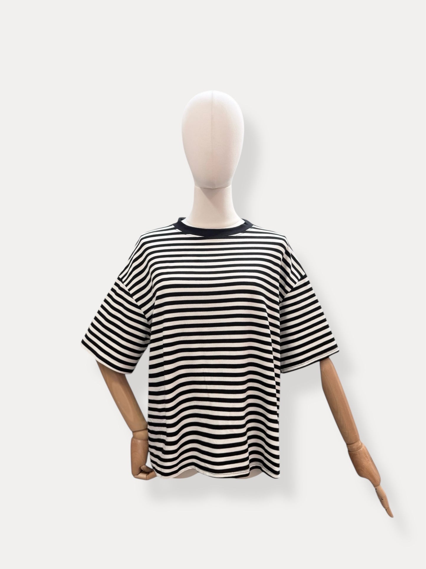 T-shirt strepen | Zwart