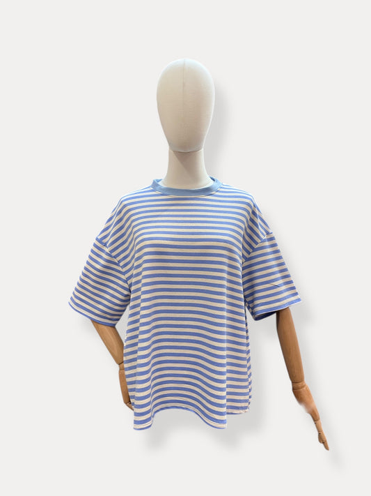 T-shirt strepen | Licht blauw