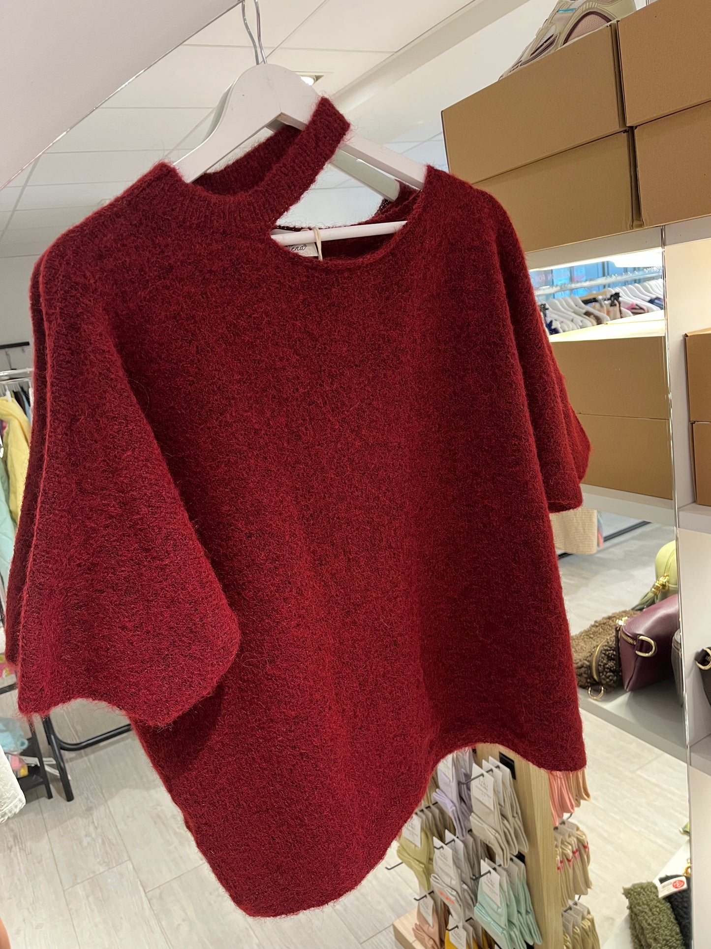 Trui met speciale kraag | Bordeaux
