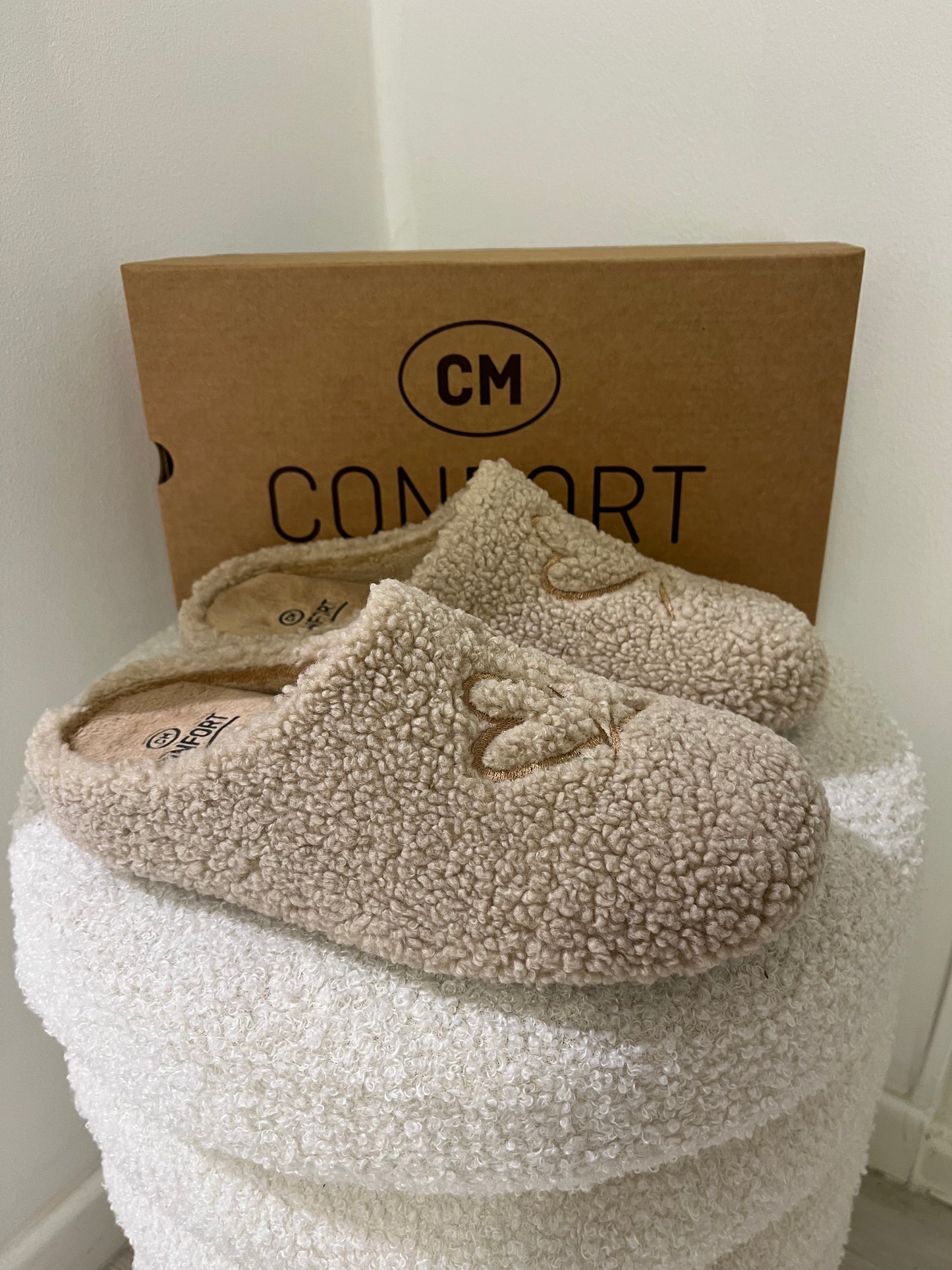 Teddy pantoffel| Beige