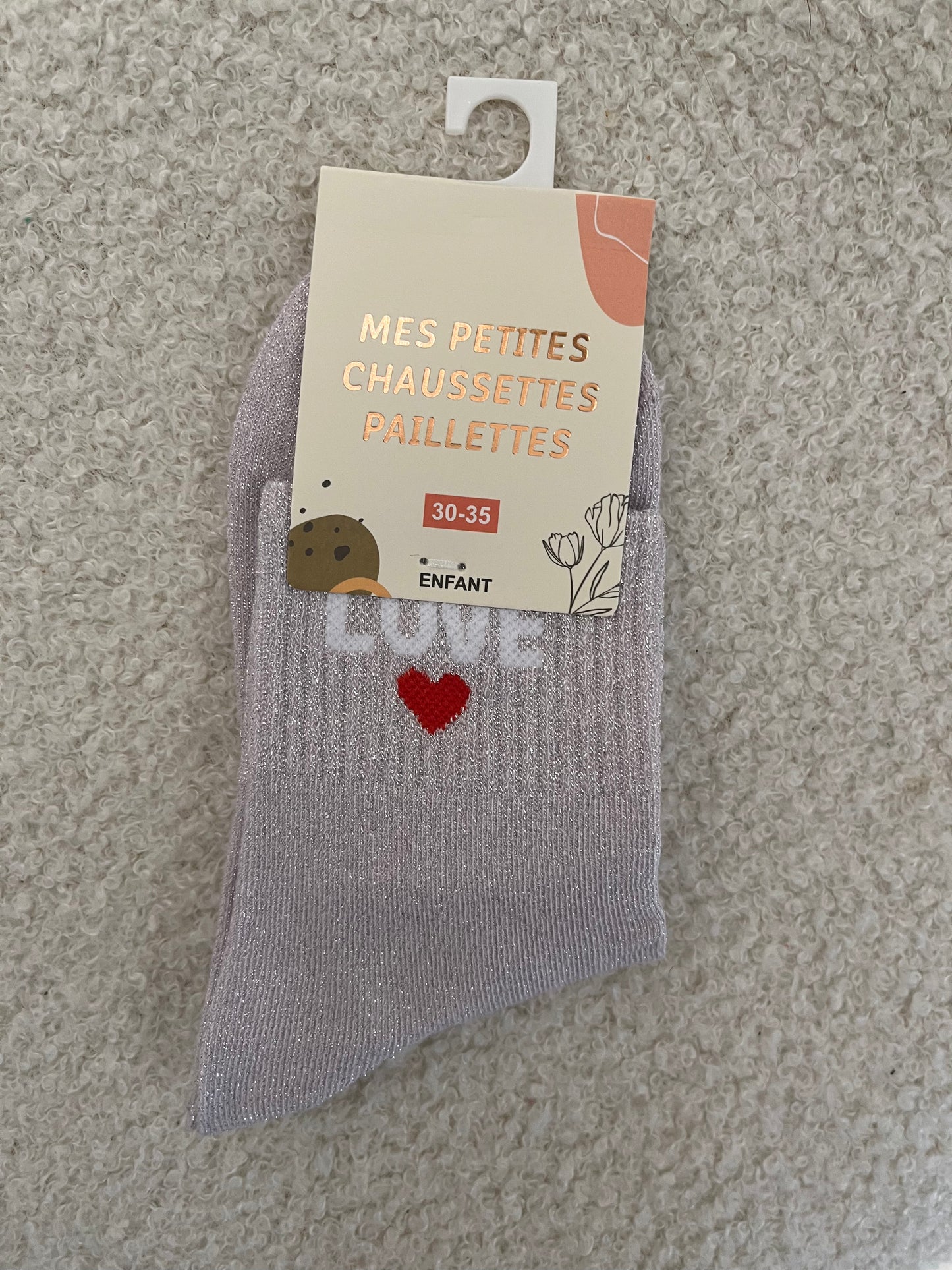 Kindersokken Love | Licht roos