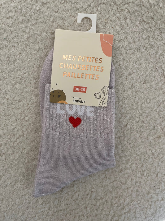 Kindersokken Love | Licht roos