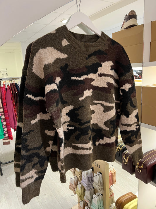 Camouflage trui kaki
