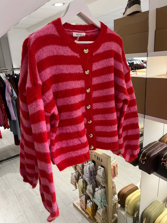 Vest met strepen | Rood