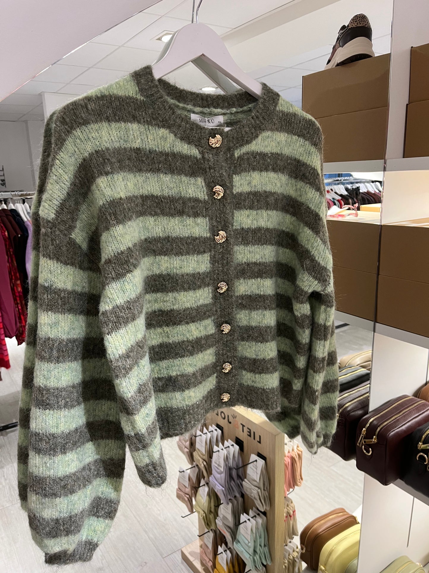 Vest met strepen | Groen