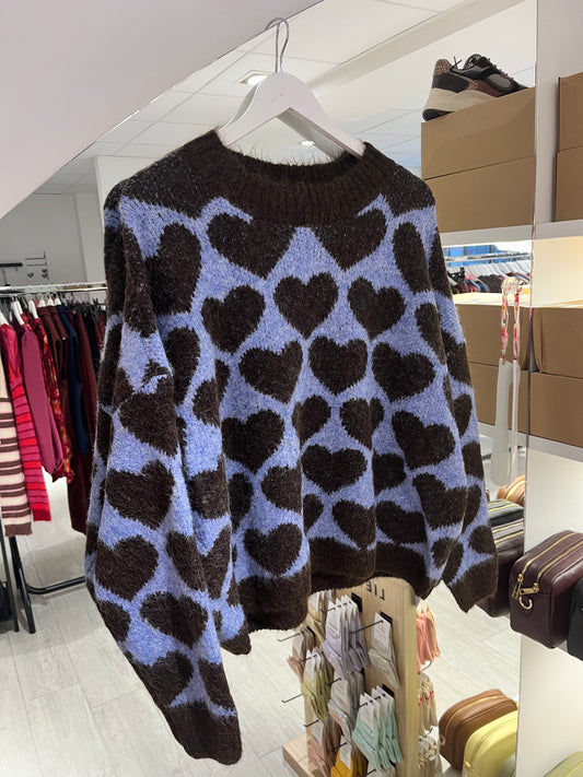 Hartjes Trui | Bruin & Blauw