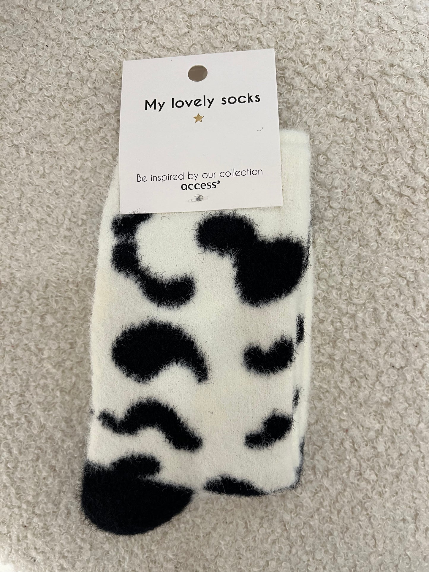 Fluffy sokken | Wit & Zwart