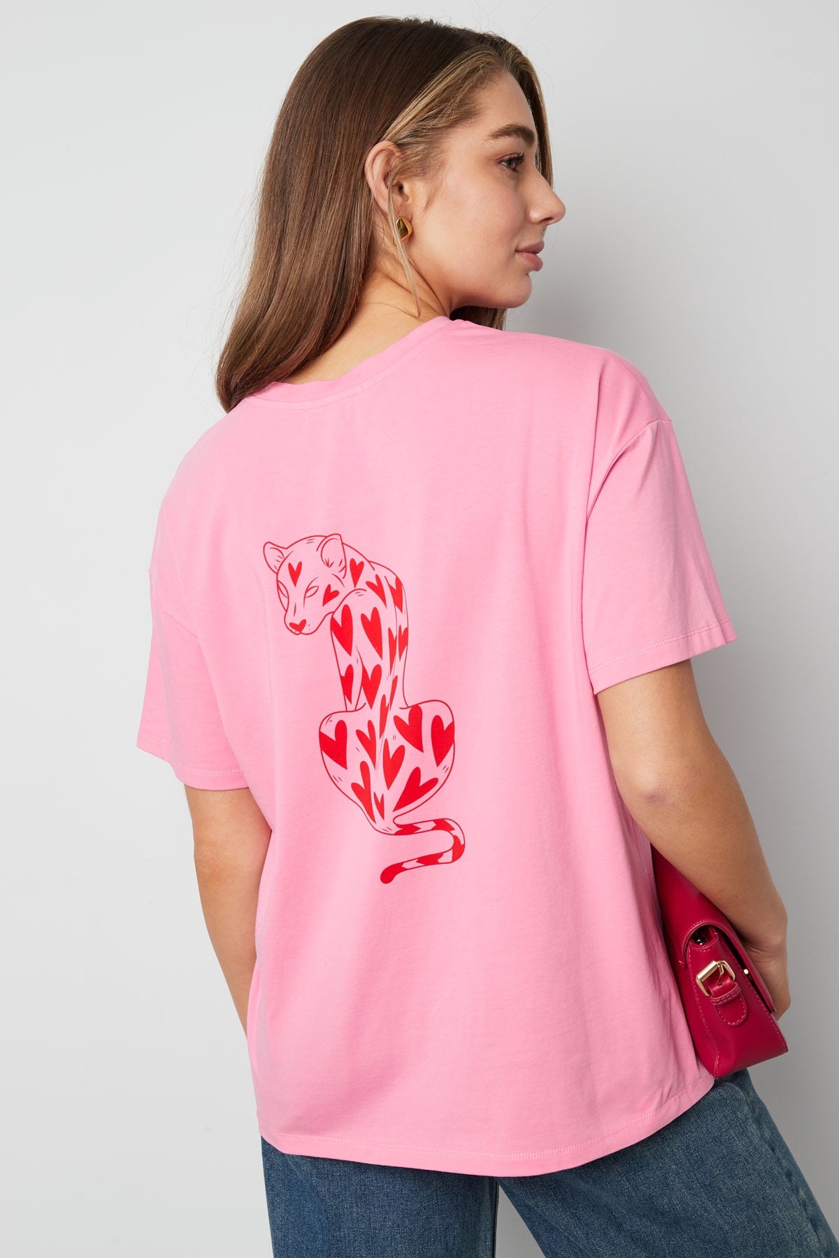 T-shirt hartje/leopard