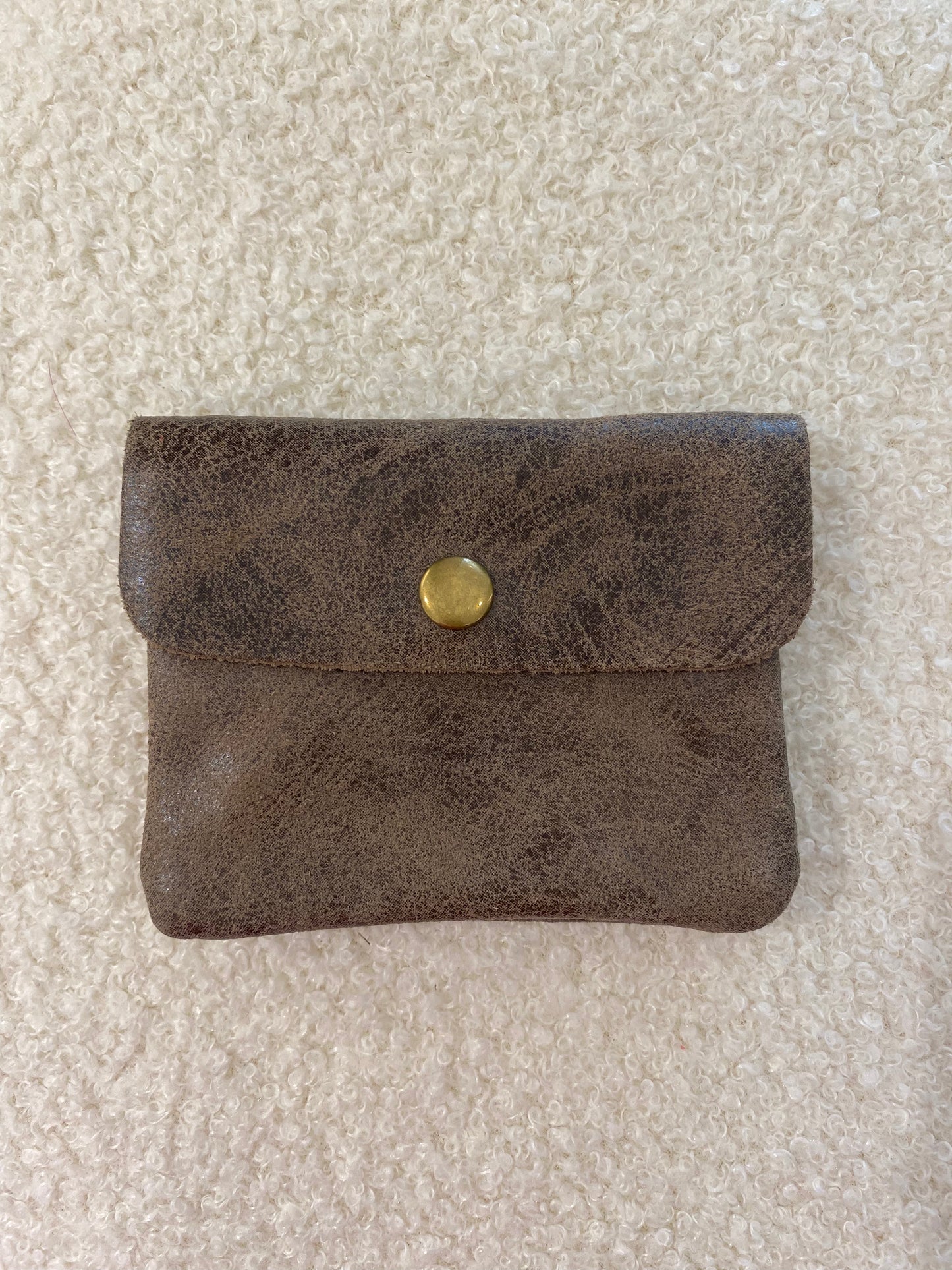 Suede portemonnee | bruin