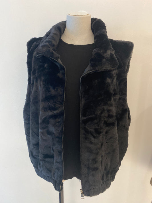 Fluffy vest | Zwart