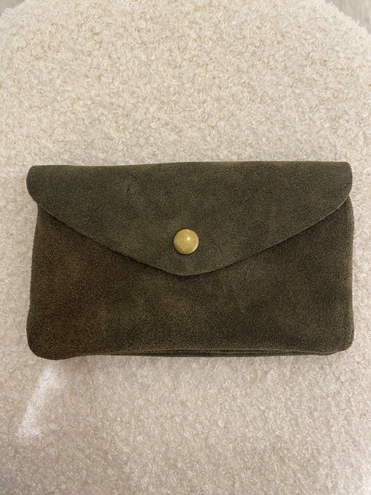 Suede portemonnee | Khaki