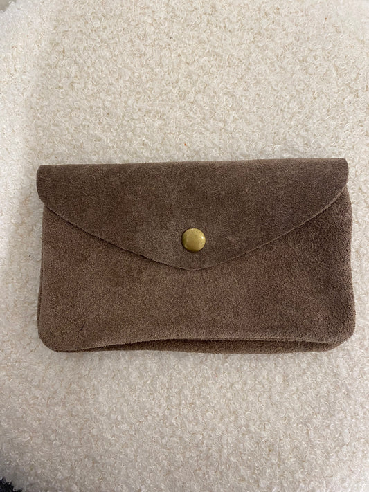 Suede portemonnee | Beige