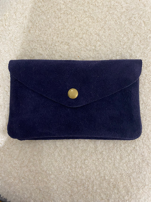 Suede portemonnee | Navy