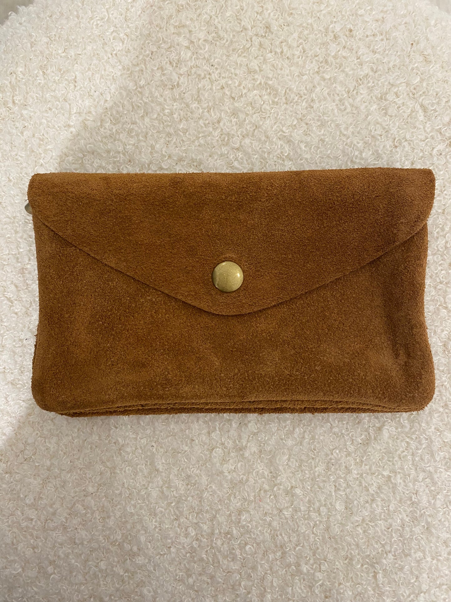 Suede portemonnee | Bruin