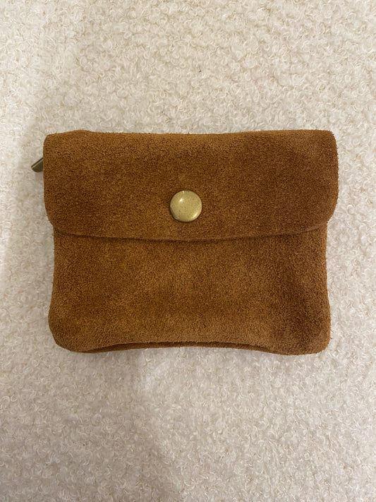 Lederen portemonnee | suede Bruin
