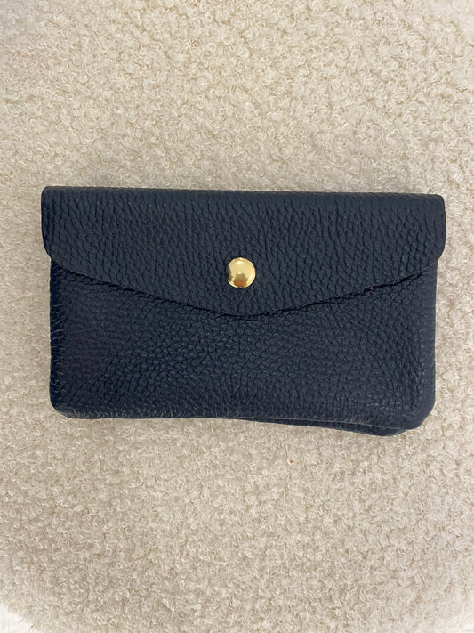 Lederen portemonnee | Navy