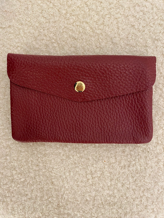Lederen portemonnee | licht Bordeaux