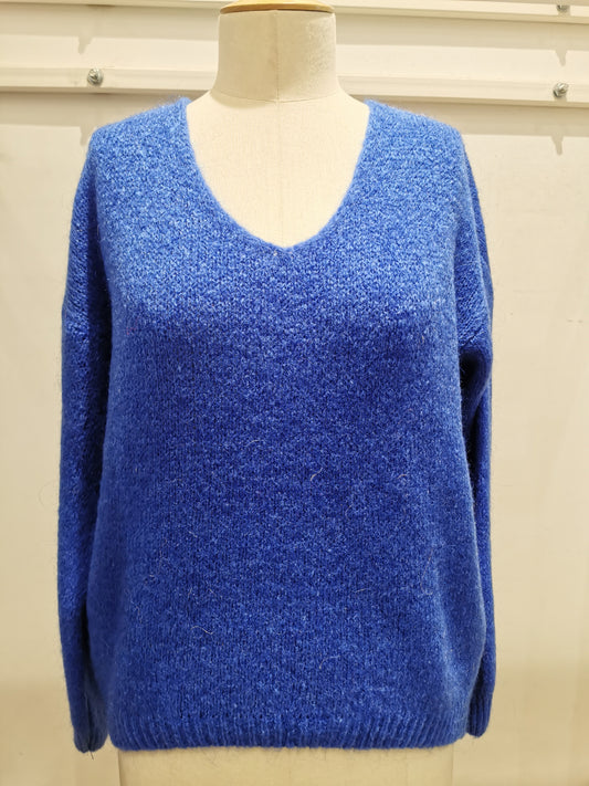 V-hals trui | Bleu royal