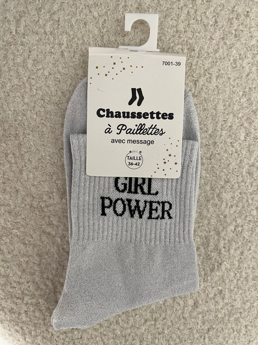 Sokken Girl Power | Zilver