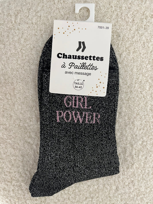 Sokken Girl Power | Zwart