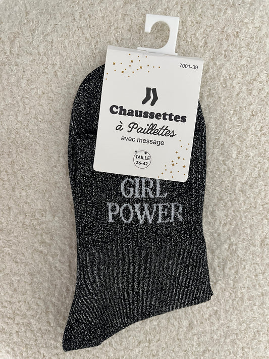 Sokken Girl Power | Zwart