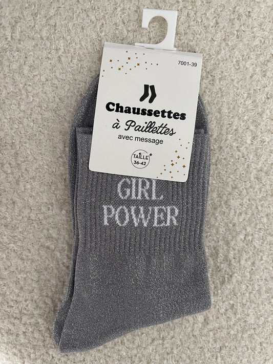 Sokken Girl Power | Grijs