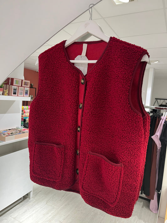 Teddy vest | Bordeaux