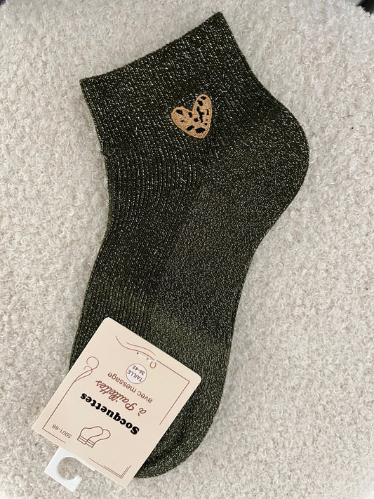 Sokken panter hartje | Groen