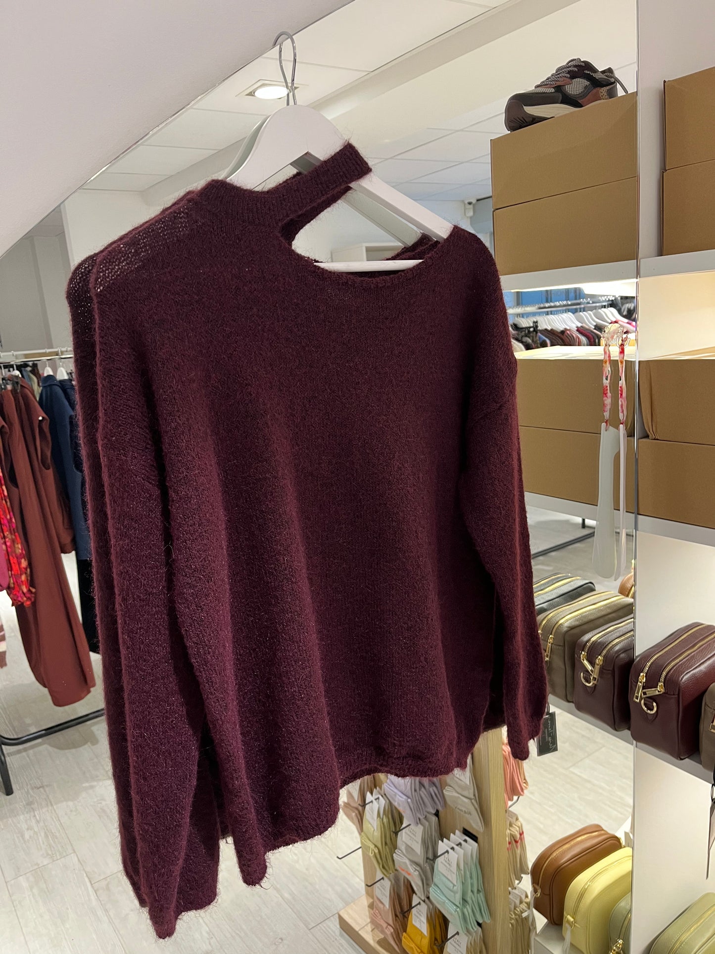 Trui met speciale kraag | Paars