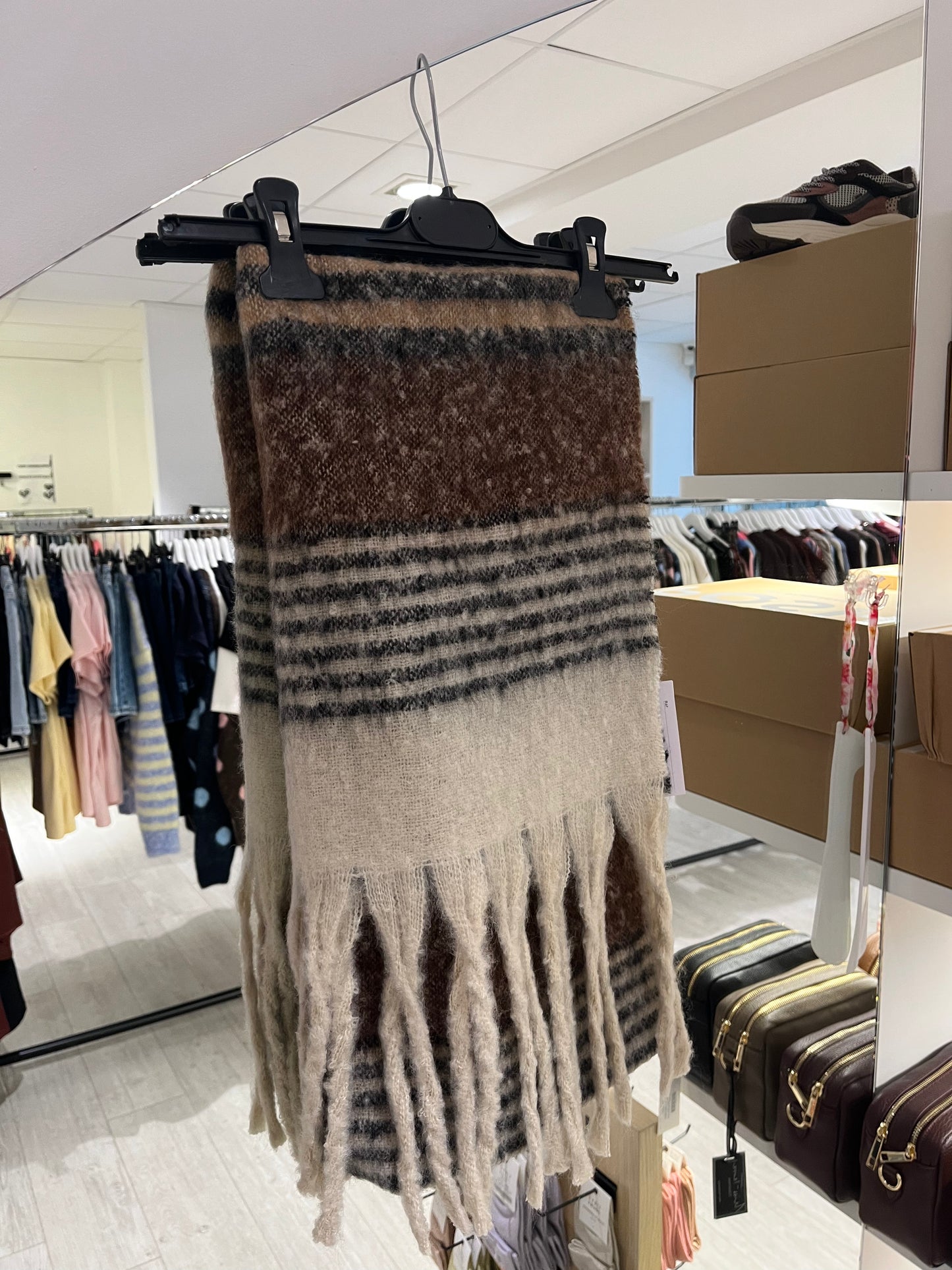 Print sjaal | Brown/Camel