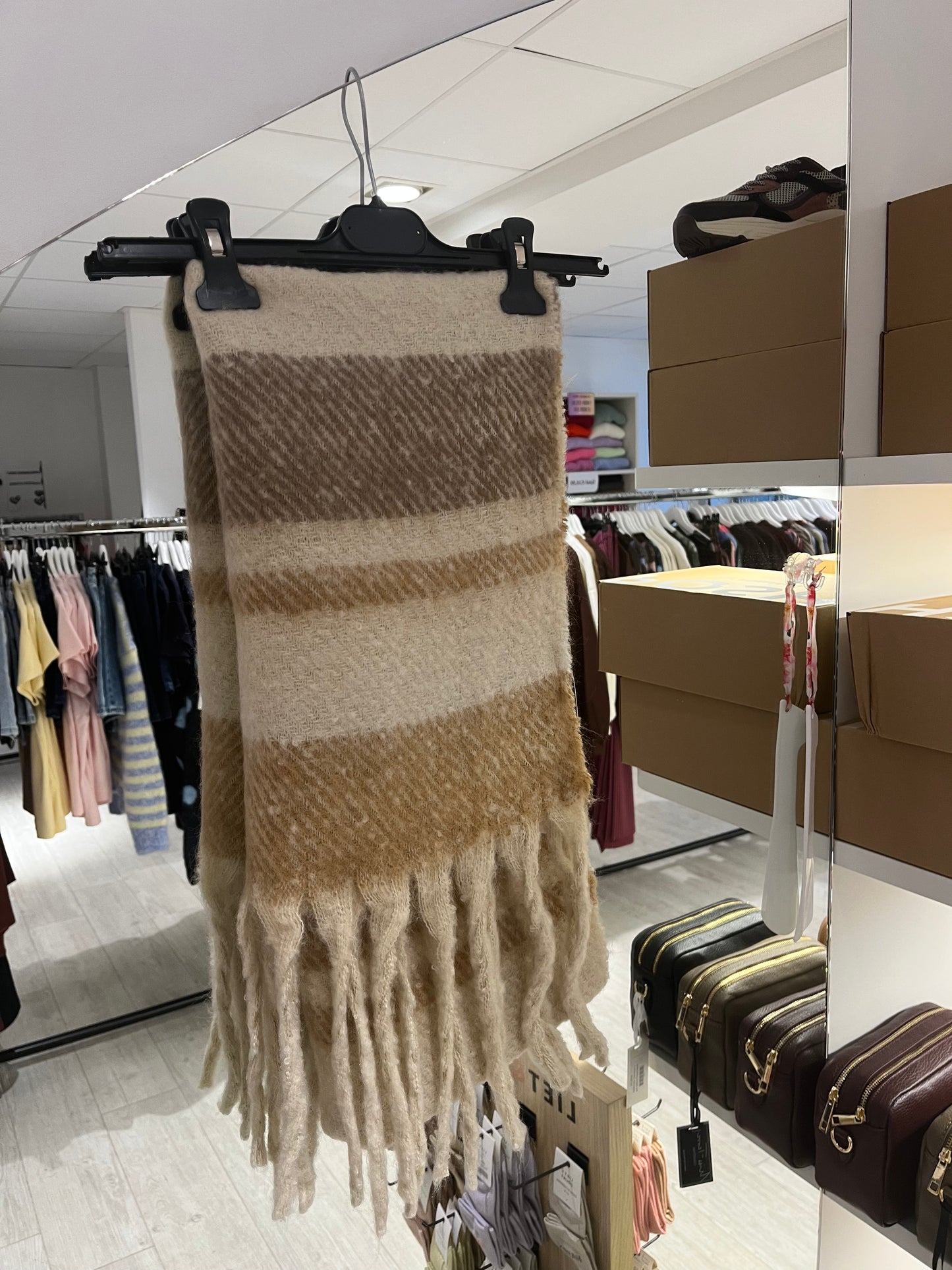 Print sjaal | Licht Beige