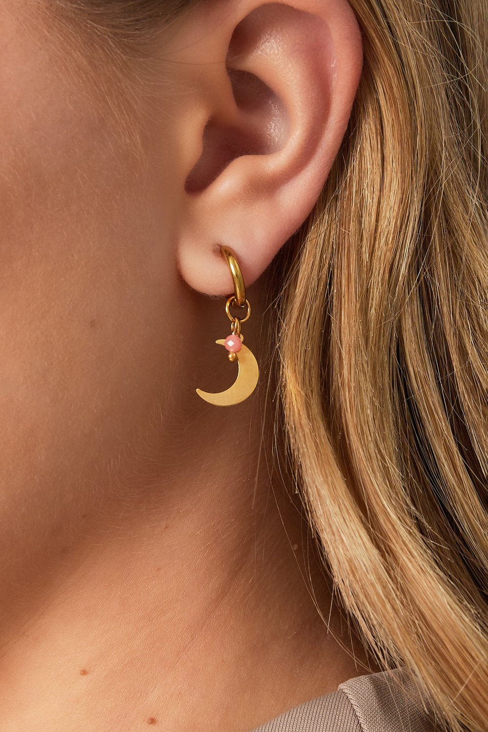 Oorbellen maan | Goud