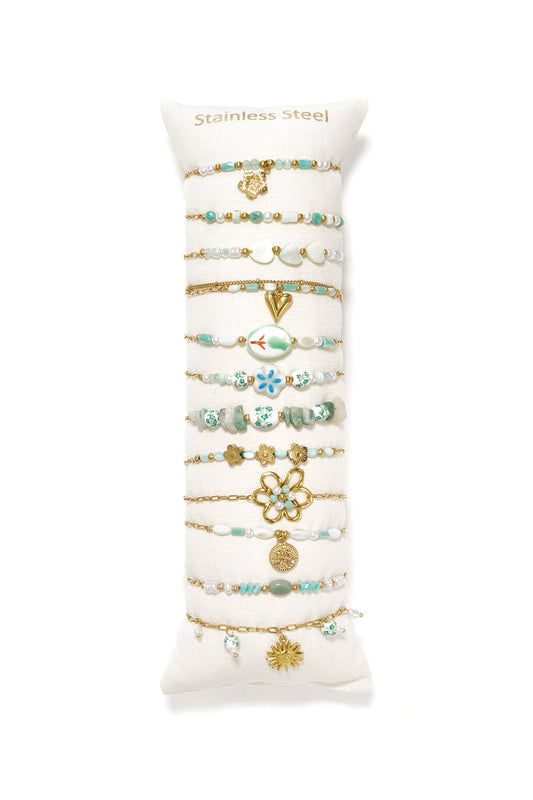 Armband bloem vakantie | Lichtgroen