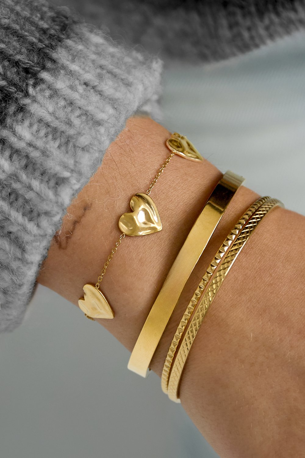 Armband hartjes | Goud