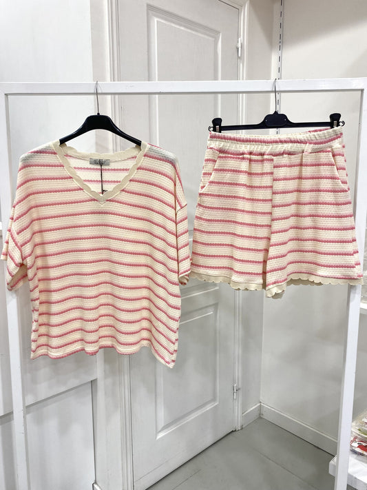 Striped set | Fuchsia