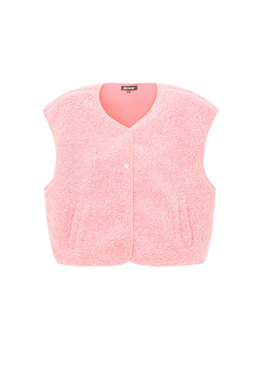 Fluffy teddy vest | Licht roos