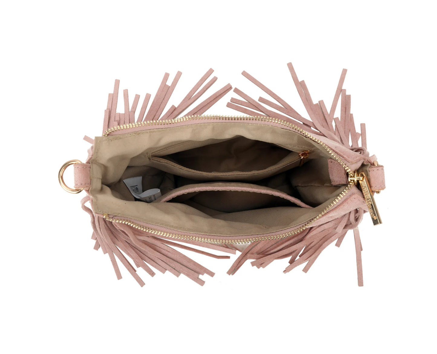 suede schoudertas | Zwart
