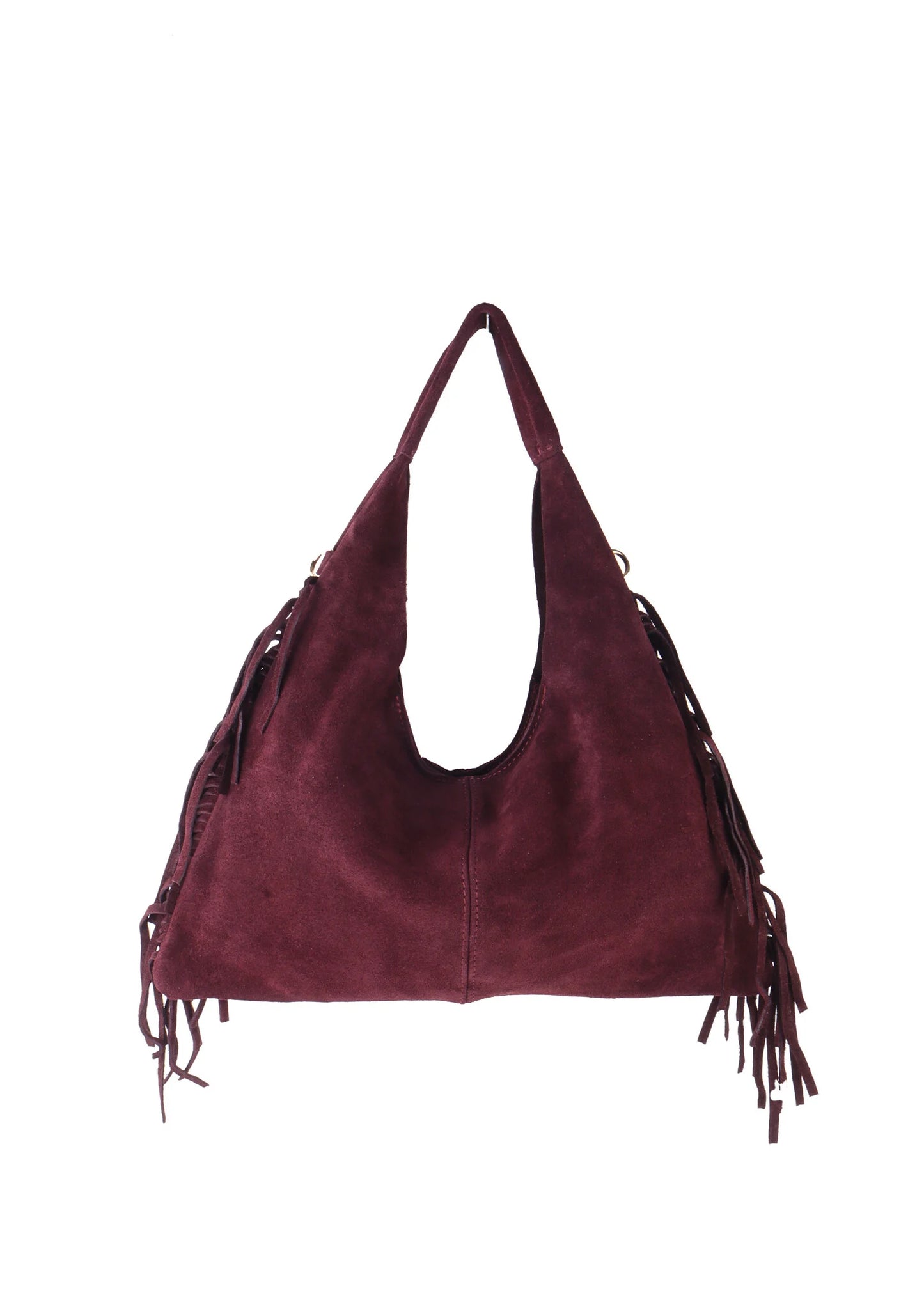 Lederen schoudertas suede | Bordeaux