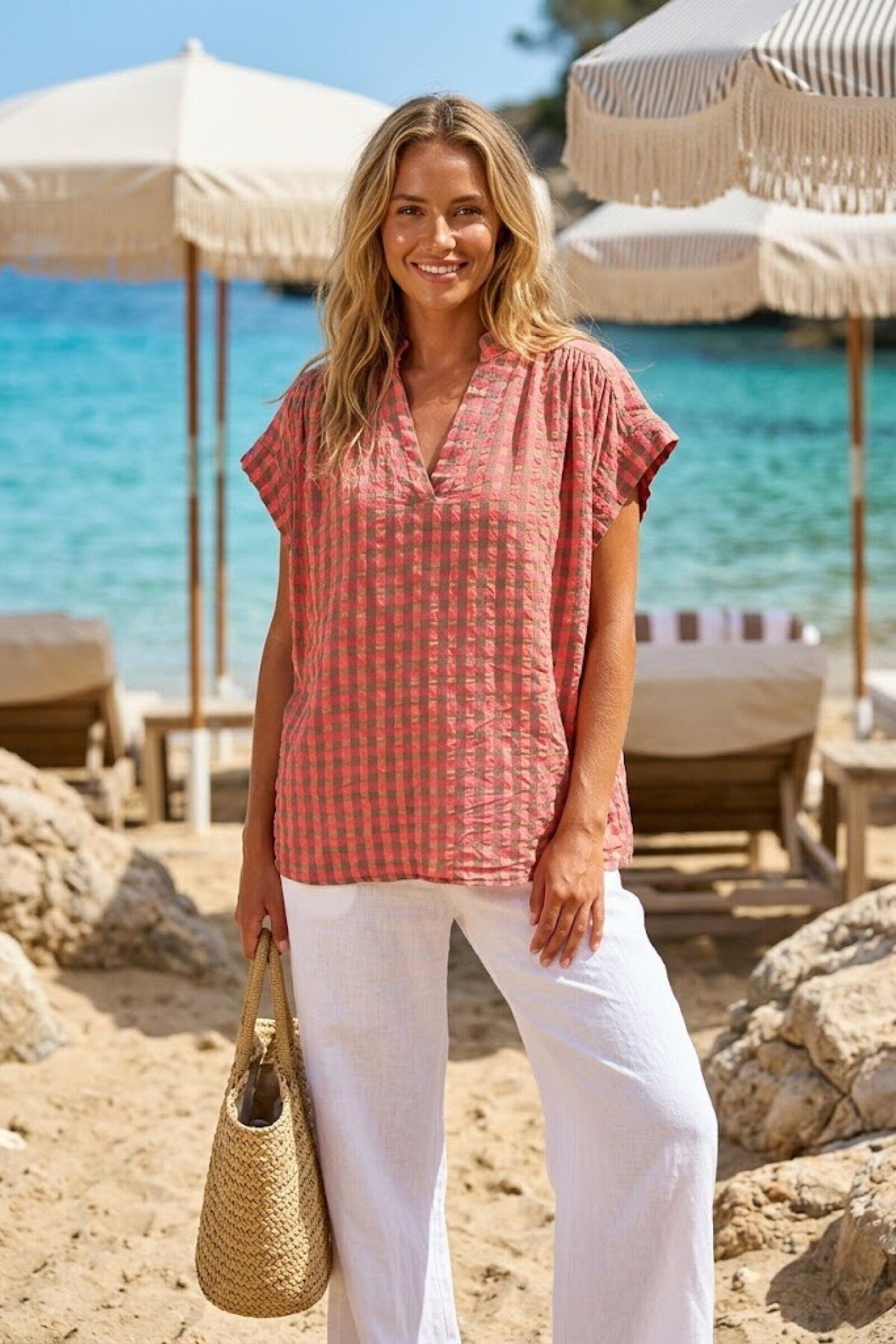 Blouse v-neck | Roos