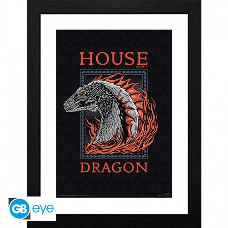 Art Print House of the Dragon 'Red Dragon' (inclusief kader)