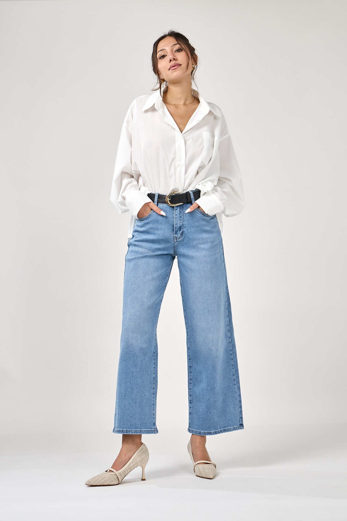 90’s vintage Wide jeans | Licht blauw