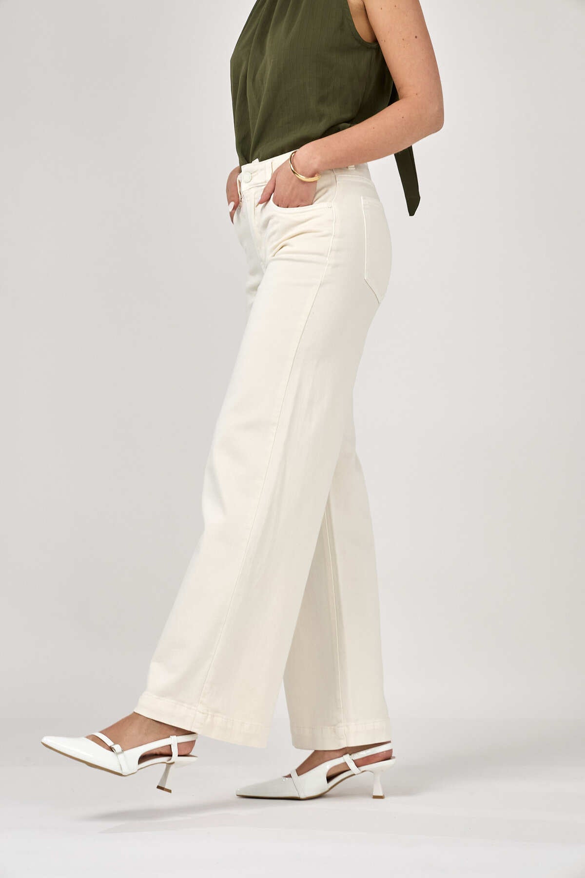 Naelle Wide-jeans | Ecru