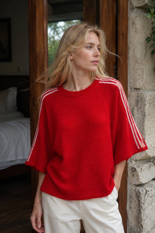 Korte mouwen trui | Rood