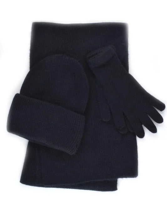 Sjaal + Muts + Handschoenen set zwart