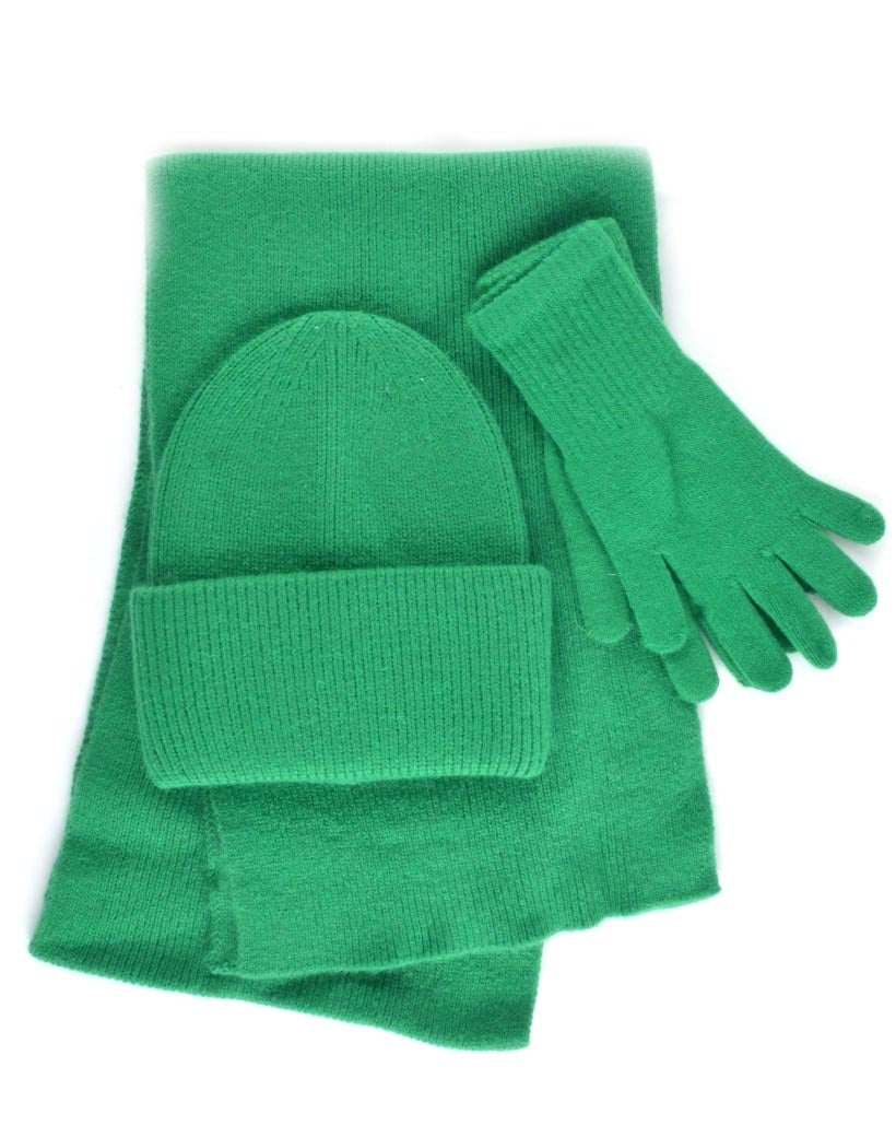 Sjaal + Muts + Handschoenen set groen