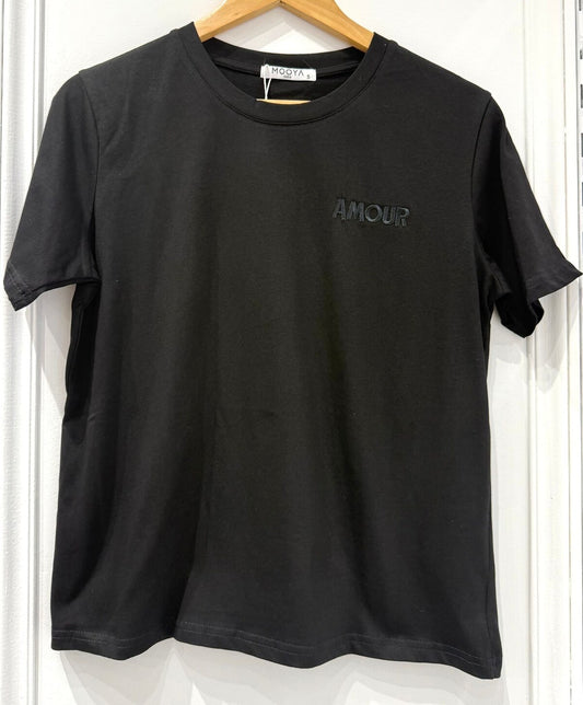 T-shirt Amour | Zwart