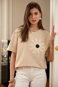 T-shirt Bloem | Beige