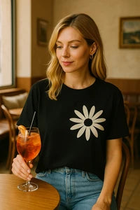 T-shirt Bloem | Zwart